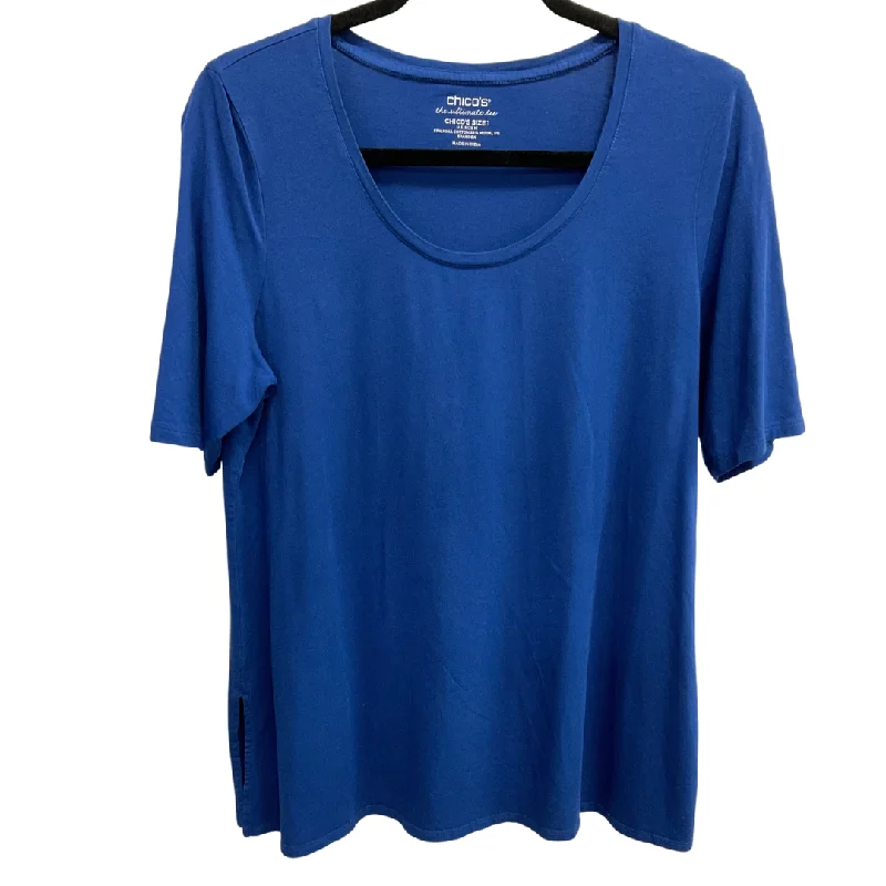 Top Short Sleeve Basic By Chicos In Blue, Size: M