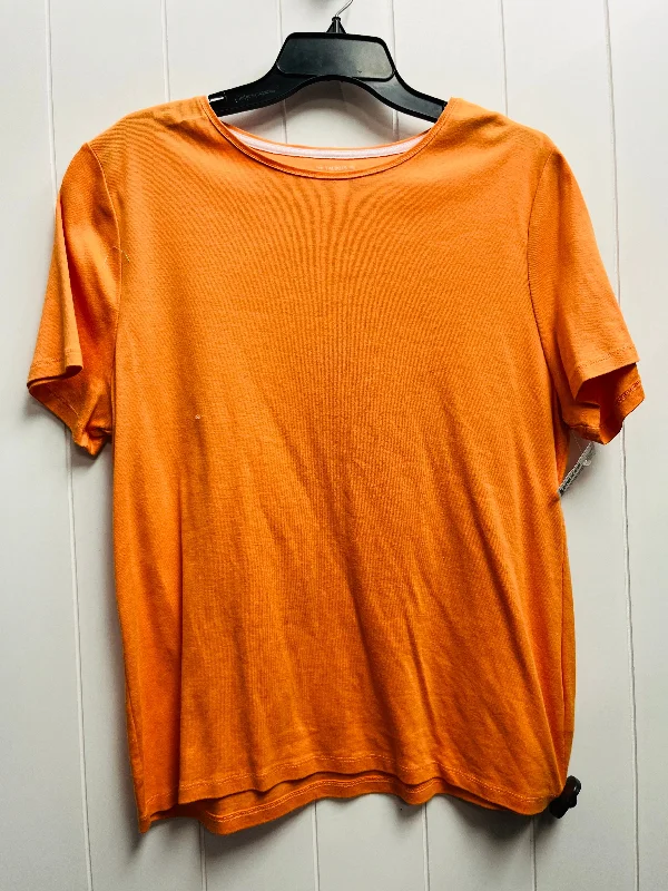 Top Short Sleeve Basic By Talbots In Orange, Size: Xl