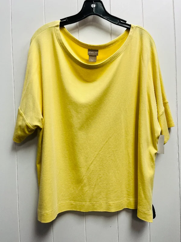 Top Short Sleeve By Chicos In Yellow, Size: Xl