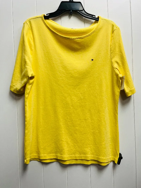 Top Short Sleeve By Tommy Hilfiger In Yellow, Size: Xl