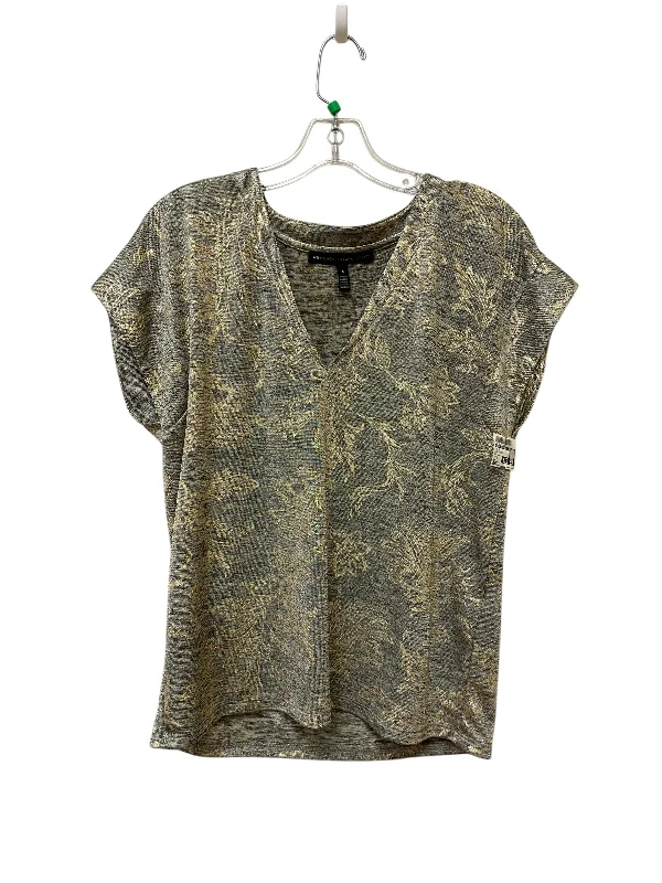 Top Short Sleeve By White House Black Market In Gold & Green, Size: S