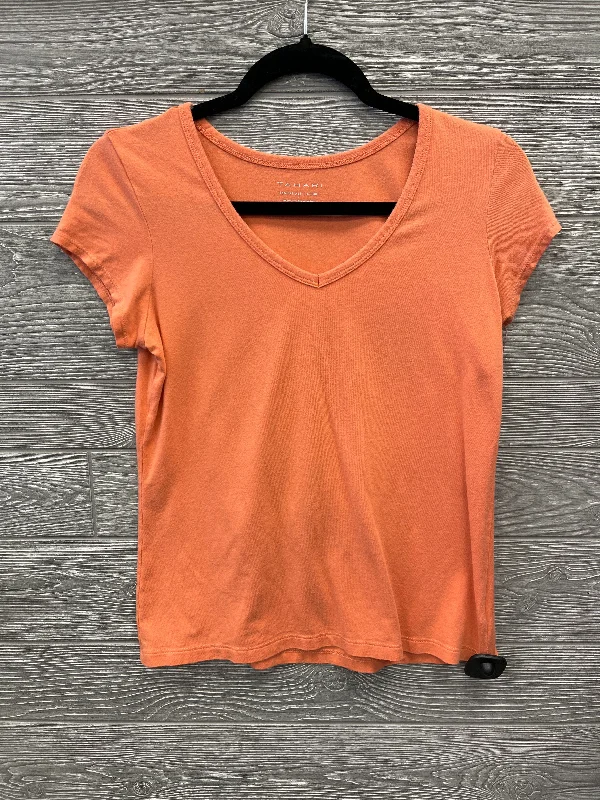 Top Short Sleeve By Tahari By Arthur Levine In Orange, Size: M