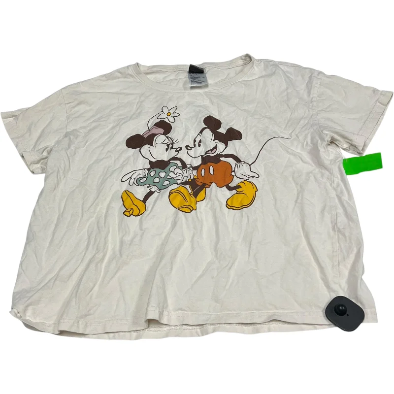 Top Short Sleeve By Disney Store In Cream, Size: L