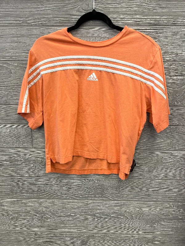 Top Short Sleeve By Adidas In Orange, Size: M