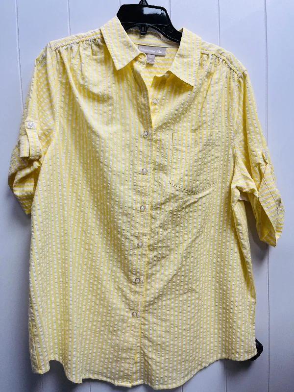 Top Short Sleeve By women within In Yellow, Size: 14