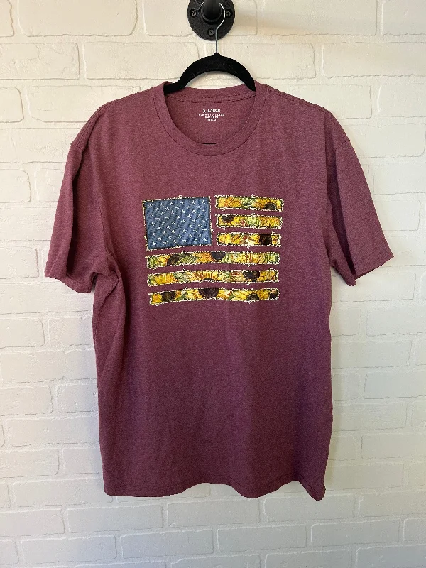 Top Short Sleeve Basic By SUNFLOW FLAG USA In Red & Yellow, Size: Xl