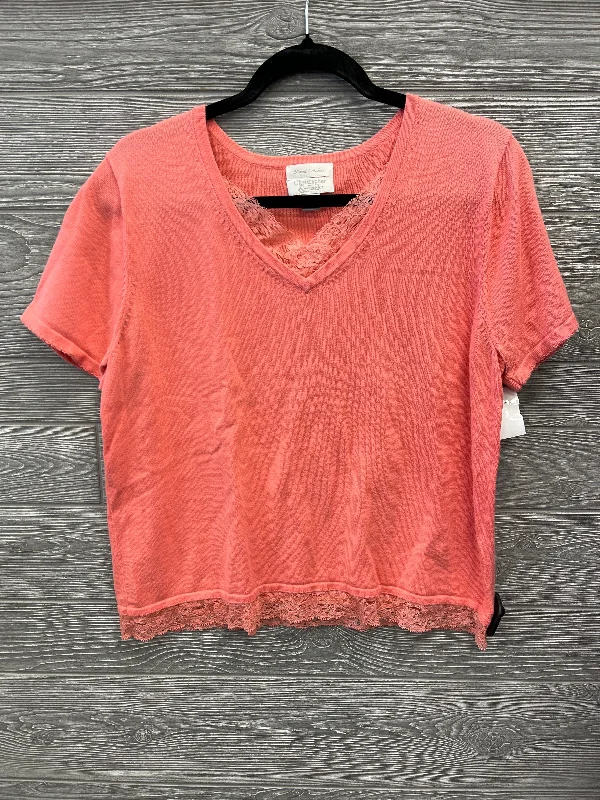 Top Short Sleeve By Christopher And Banks In Coral, Size: Xl