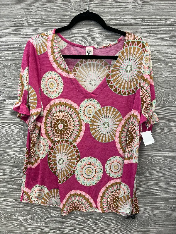 Top Short Sleeve By Sew In Love In Pink, Size: L