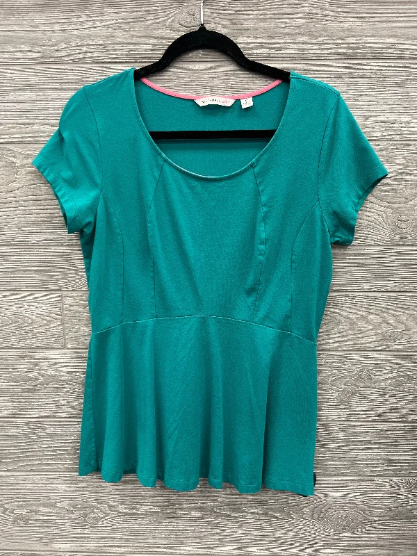 Top Short Sleeve By Isaac Mizrahi Live Qvc In Green, Size: M