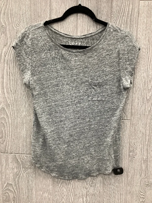 Top Short Sleeve By Loft In Grey, Size: M