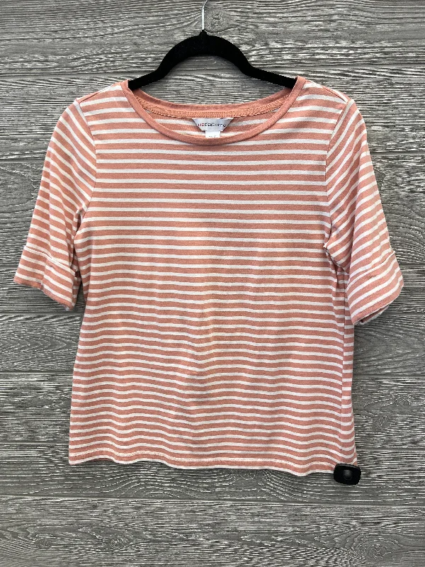 Top Short Sleeve By Liz Claiborne In Striped Pattern, Size: M