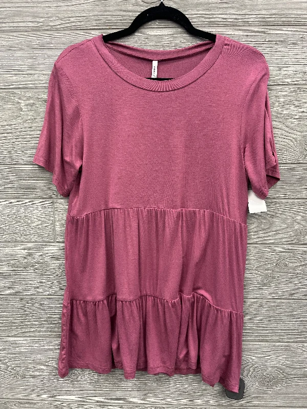 Top Short Sleeve By Clothes Mentor In Mauve, Size: M