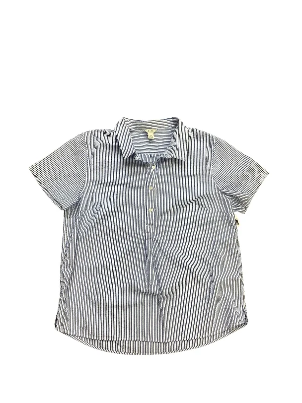 Top Short Sleeve Basic By L.l. Bean In Blue & White, Size: M