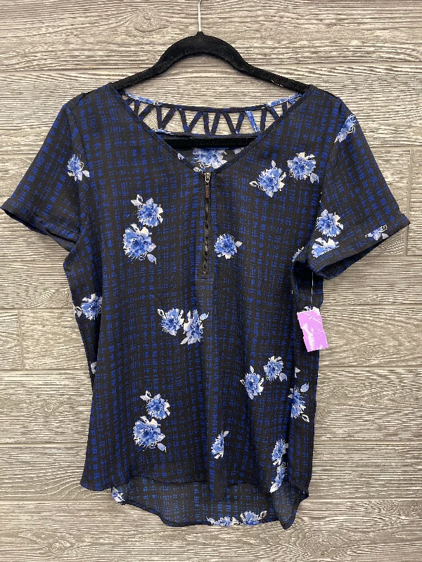 Top Short Sleeve By Apt 9 In Blue, Size: M