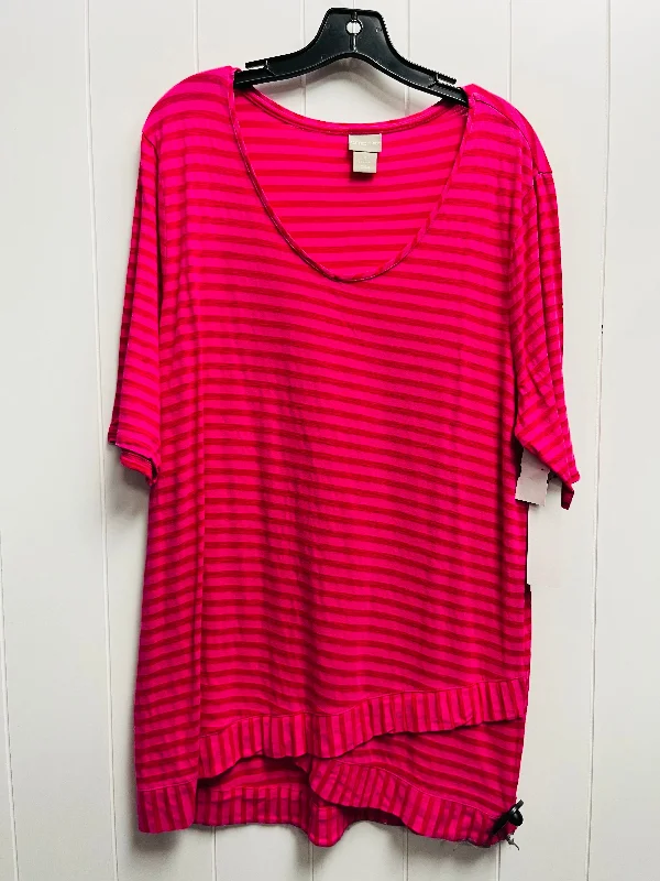 Top Short Sleeve By Chicos In Red, Size: Xl