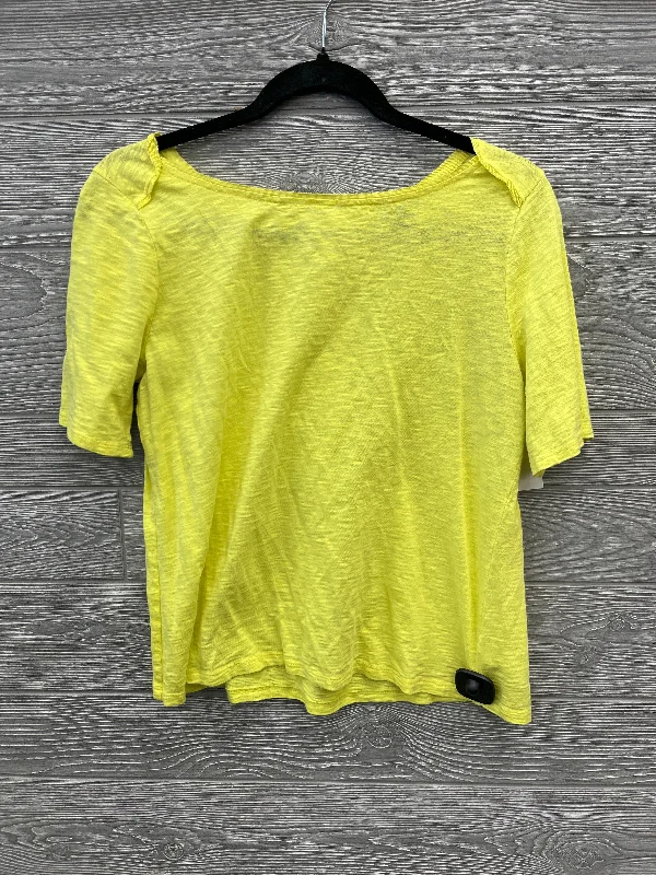 Top Short Sleeve By Talbots In Yellow, Size: M