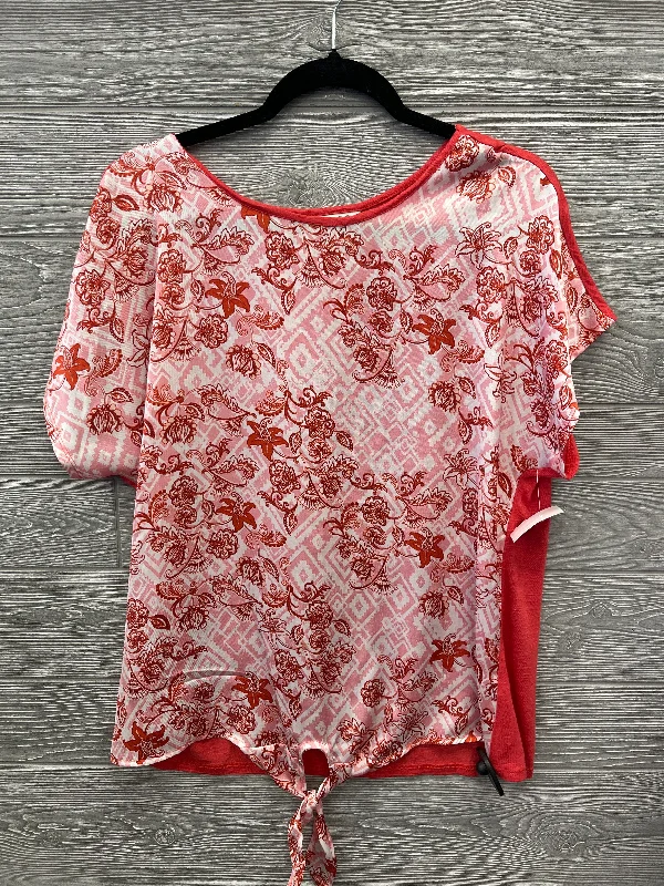 Top Short Sleeve By Dana Buchman In Red, Size: M