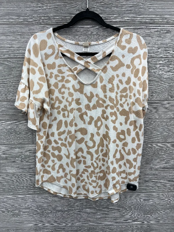 Top Short Sleeve By 7th Ray In Animal Print, Size: M