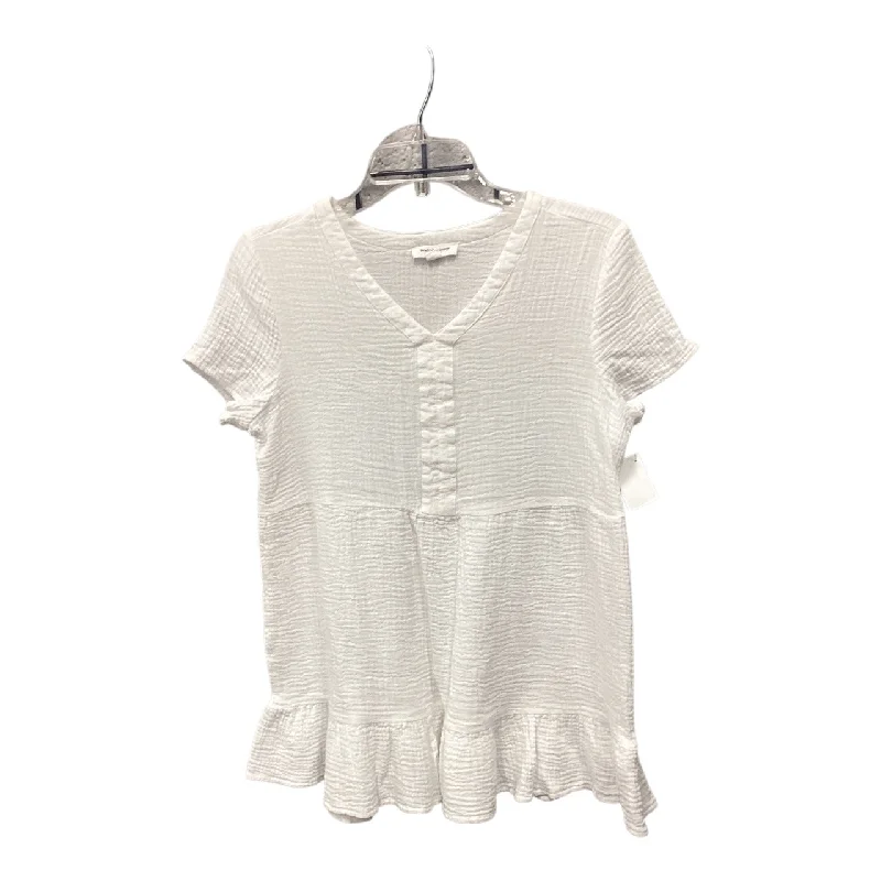 Top Short Sleeve By Beachlunchlounge In White, Size: M