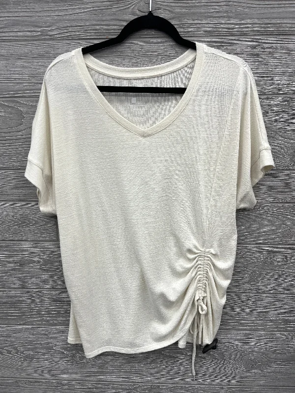 Top Short Sleeve By Stylus In Cream, Size: M