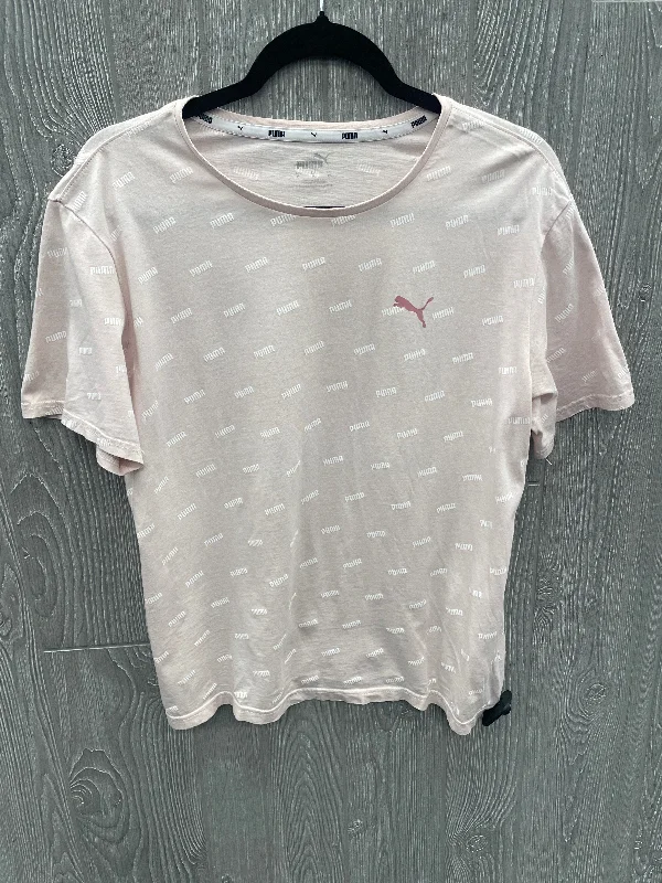 Top Short Sleeve By Puma In Pink, Size: M