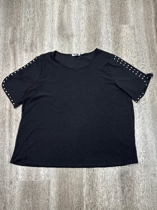 Top Short Sleeve By 89th And Madison In Black, Size: 2x