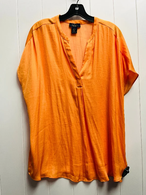 Top Short Sleeve By Rachel Zoe In Orange, Size: Xl