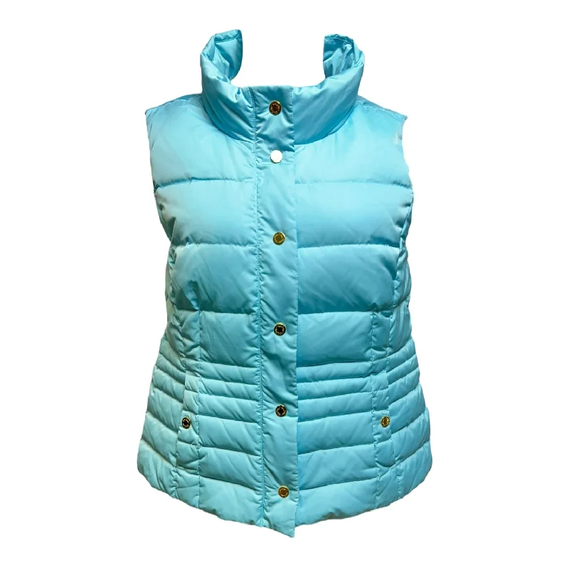 Down Puffer Vest Designer By Lilly Pulitzer In Blue, Size: Xl