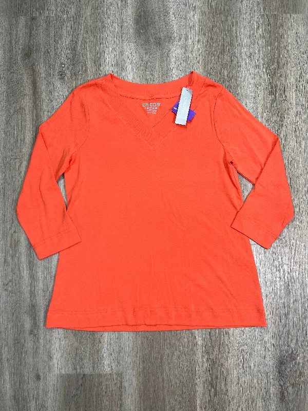 Orange Top 3/4 Sleeve Chicos, Size M