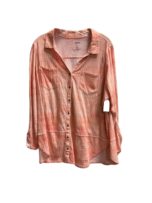 Orange Top Long Sleeve Sonoma, Size 1x