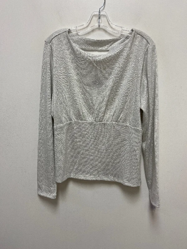 Silver Top Long Sleeve Banana Republic, Size Xl