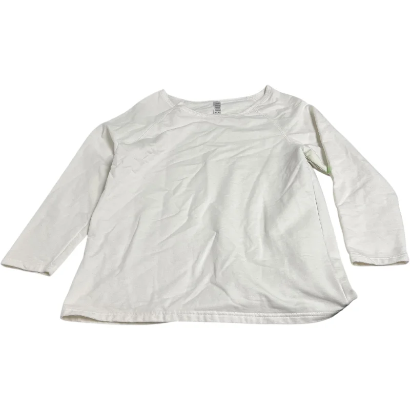 Top Long Sleeve Basic By Clothes Mentor In White, Size: M