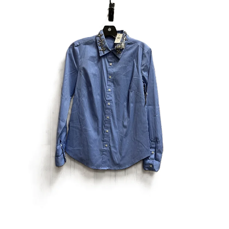 Top Long Sleeve By Ann Taylor In Blue, Size: 2