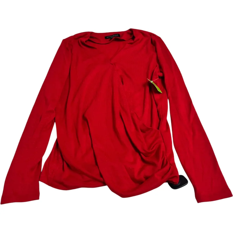 Top Long Sleeve By Banana Republic In Red, Size: S