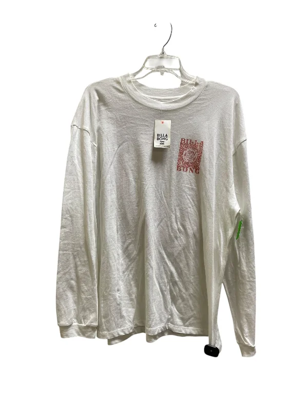 Top Long Sleeve By Billabong In White, Size: Xl