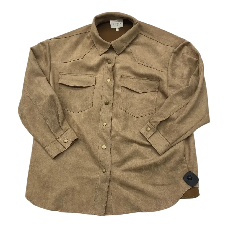 Top Long Sleeve By Bohme In Brown, Size: M