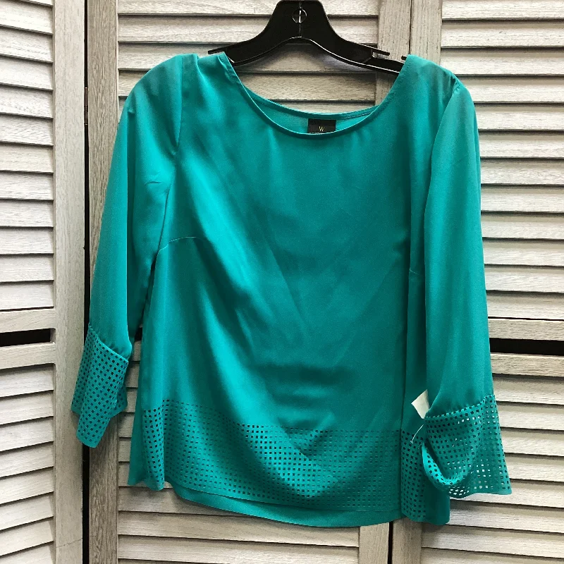 Top Long Sleeve By Cabi In Blue, Size: S