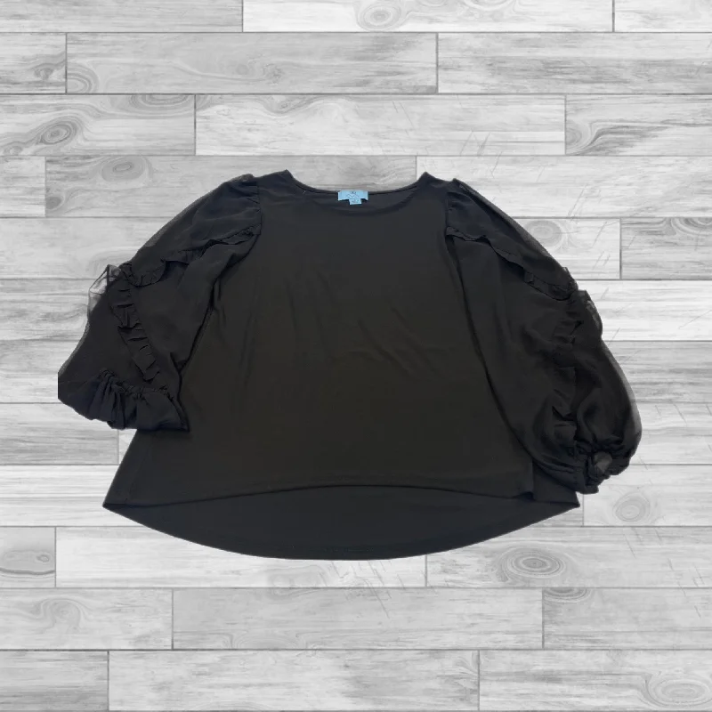 Top Long Sleeve By Cece In Black, Size: S