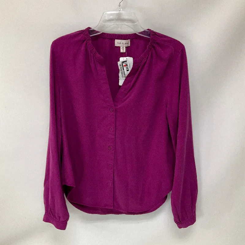 Top Long Sleeve By Cloth & Stone In Purple, Size: S