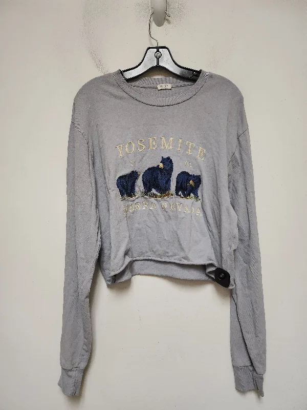 Top Long Sleeve By Clothes Mentor In Grey, Size: M