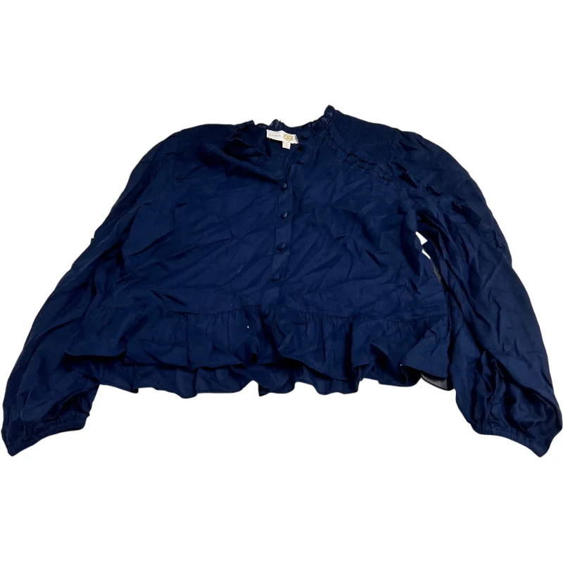 Top Long Sleeve By Clothes Mentor In Navy, Size: Xs