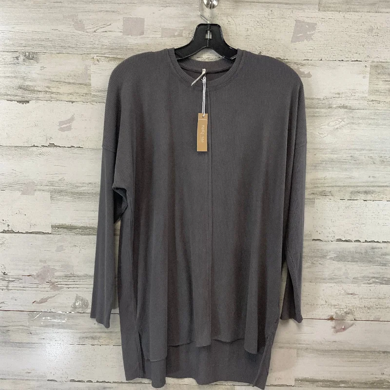 Top Long Sleeve By HELLO NITE In Grey, Size: Xs