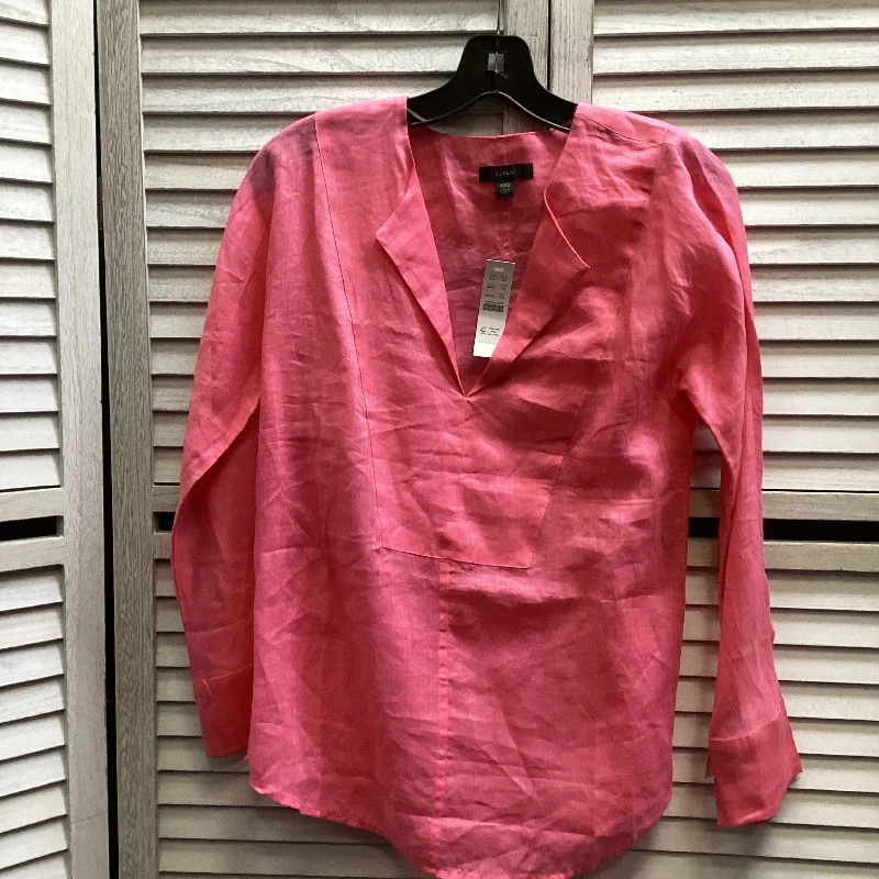 Top Long Sleeve By J. Crew In Pink, Size: Xxs