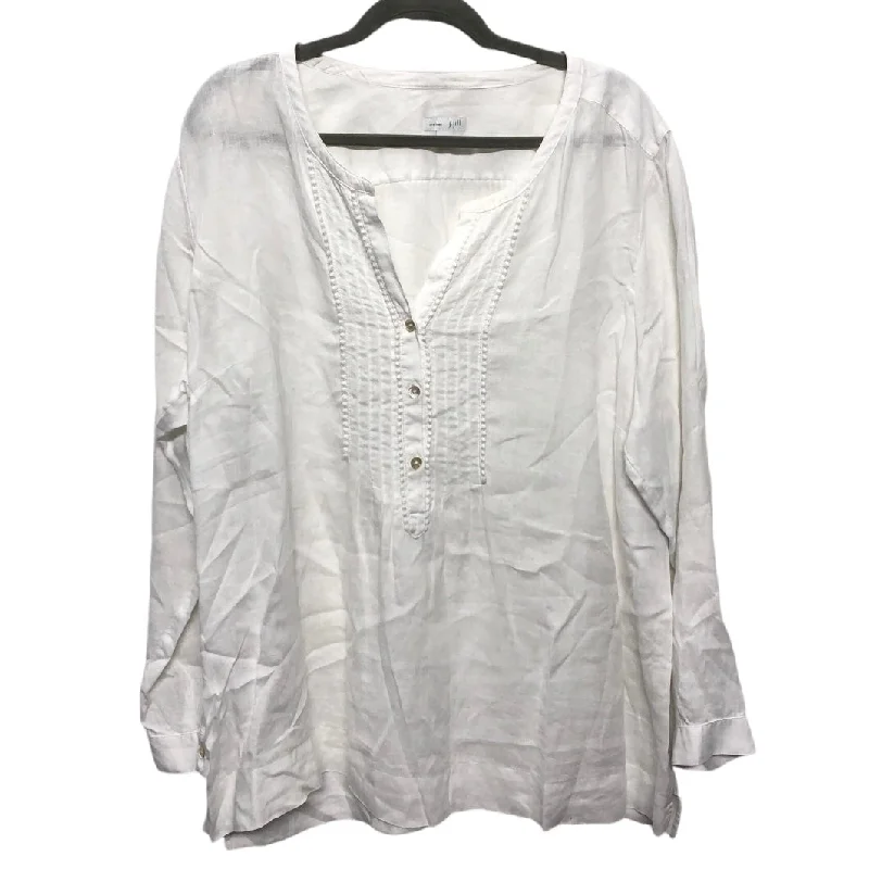 Top Long Sleeve By J. Jill In White, Size: Xl