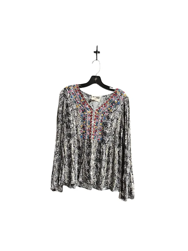 Top Long Sleeve By Savanna Jane In Snakeskin Print, Size: M