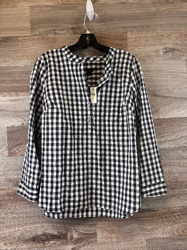 Top Long Sleeve By Talbots In Black & White, Size: Mp