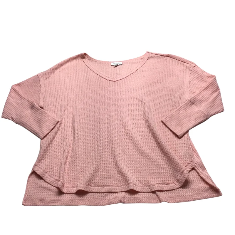 Top Long Sleeve By Vintage America In Pink, Size: Xxl