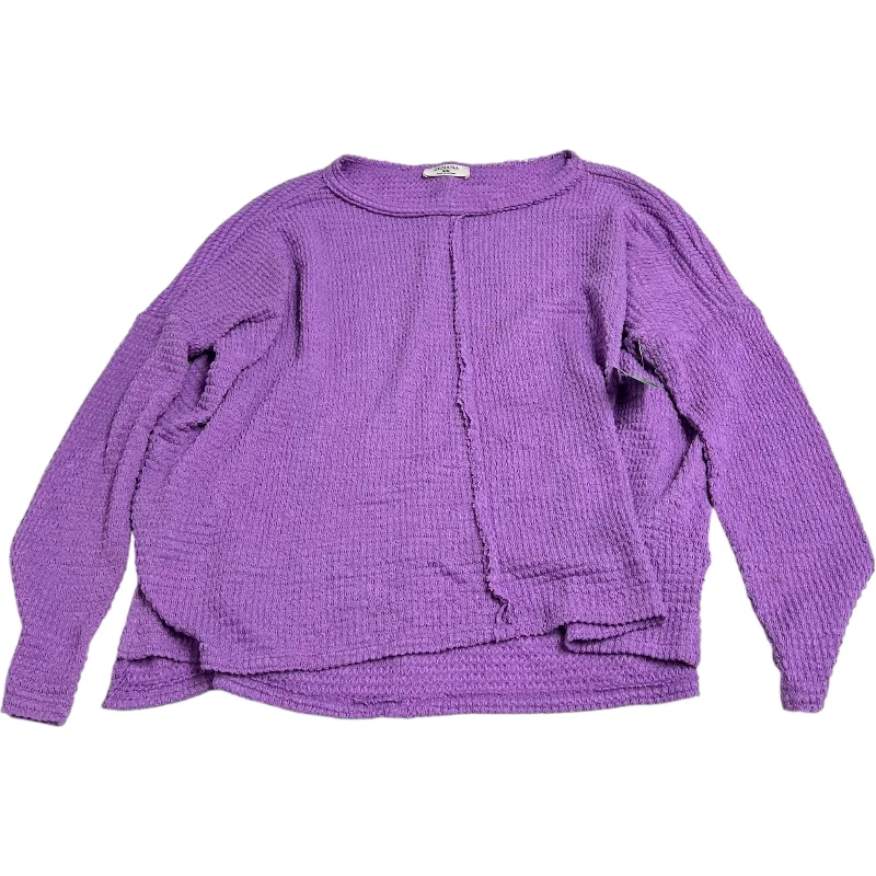 Top Long Sleeve By Zenana Outfitters In Purple, Size: M