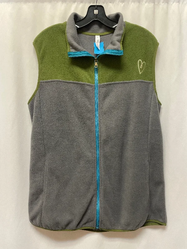 Vest Fleece By Clothes Mentor In Grey, Size: Xl