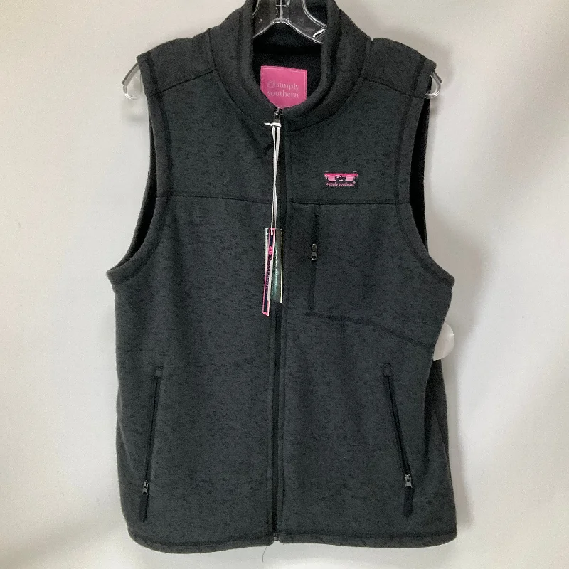 Vest Fleece By Simply Southern In Grey, Size: L